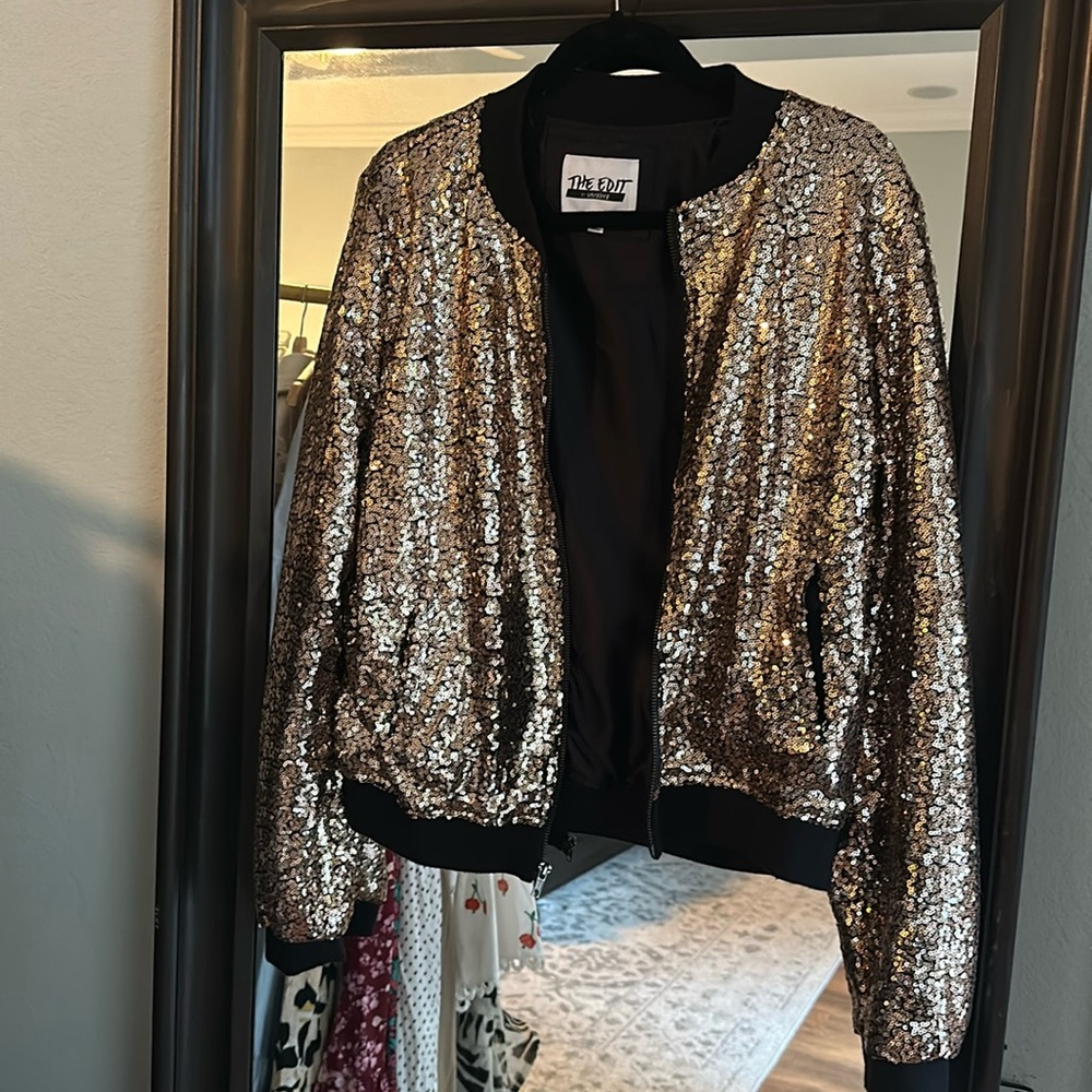 Sequin gold bomber